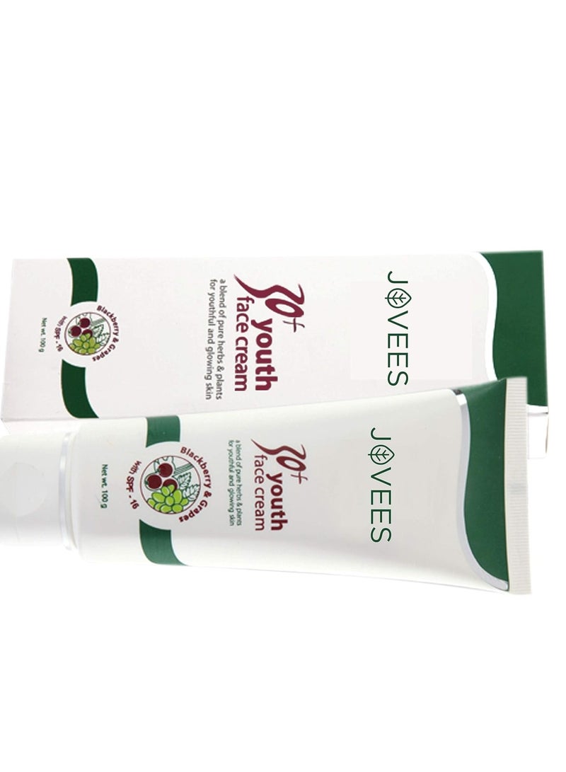Jovees 30+ Youth Face Cream with SPF-16 |100GM | Unisex | For Fine Lines, Dark Spots & Skin Brightening - Image 2